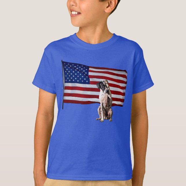 Patriotic Pointer Kids T Shirt (Front)