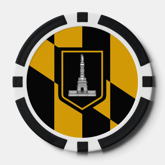 Patriotic poker chips with Flag of Baltimore (Front)