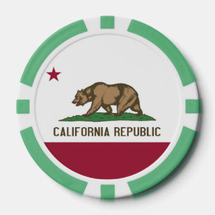 Patriotic poker chips with Flag of California