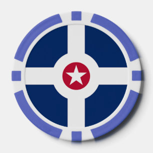 Patriotic poker chips with Flag of Indianapolis