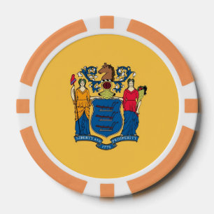 Patriotic poker chips with Flag Of New Jersey