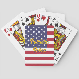 Patriotic Poker Night American Flag Personalised Playing Cards