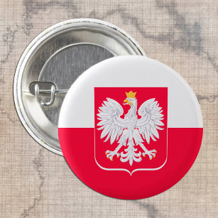 Patriotic Poland button, Polish Flag travel /sport 3 Cm Round Badge