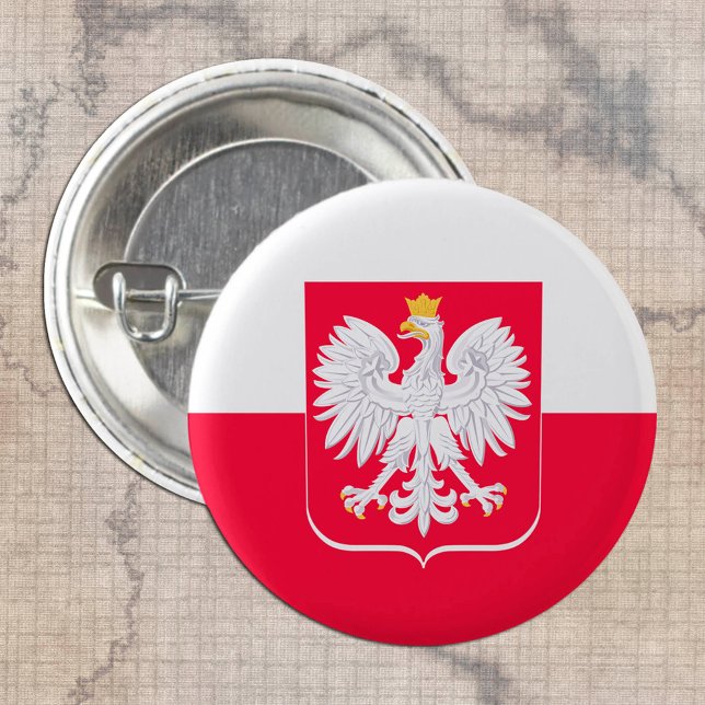 Patriotic Poland button, Polish Flag travel /sport 3 Cm Round Badge (Creator Uploaded)