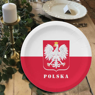 Patriotic Poland plate, Eagle, Polish flag / party Paper Plate