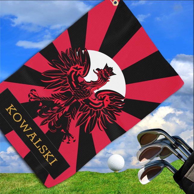 Patriotic Poland Sports Golf Towel & Polish Flag (Creator Uploaded)