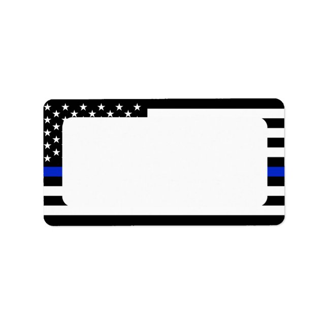 Patriotic Police Flag Blank Address Label (Front)