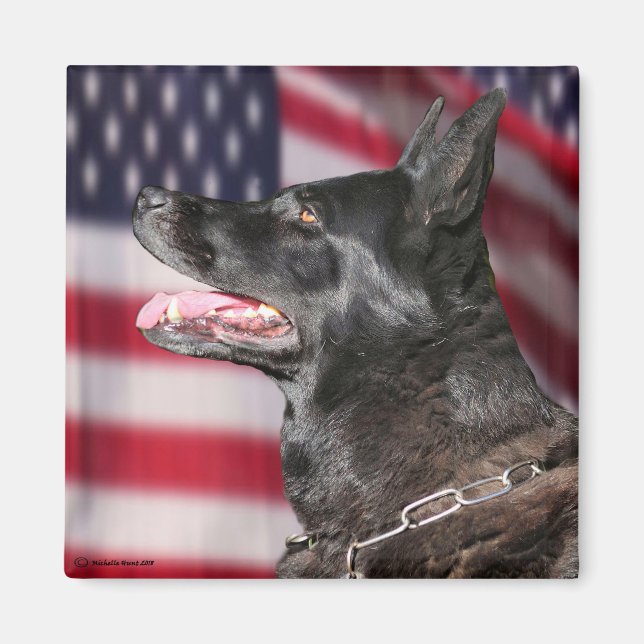 Patriotic Police K9 Dog Magnet (Front)