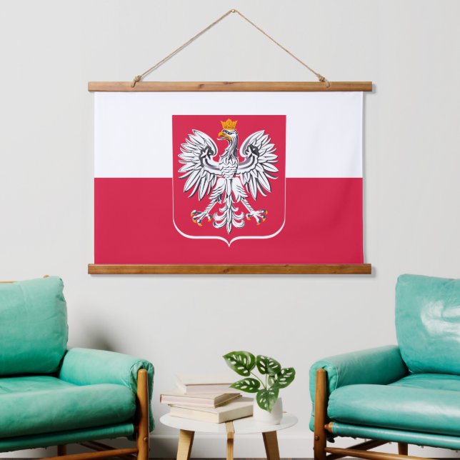 Patriotic Polish Flag Tapestry, Eagle, Poland Hanging Tapestry (Living Room)