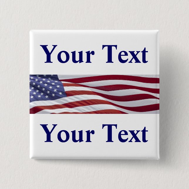 Patriotic Political Campaign 15 Cm Square Badge (Front)