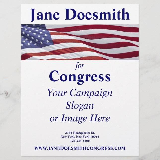 Patriotic Political Campaign Flyer (Front)