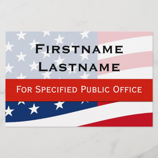Patriotic Political Campaign Flyer, Medium Size Flyer (Front)