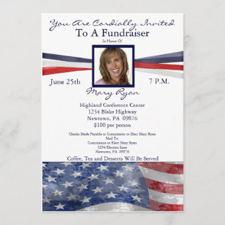 Patriotic Political Fundraiser Invitation w/ Photo