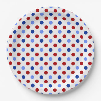 Patriotic Polka Dots Paper Plate