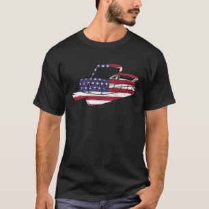 Patriotic Pontoon Captain Boat 4th of July Men USA T-Shirt