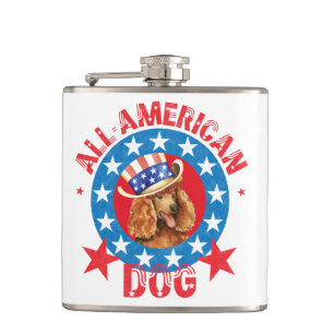 Patriotic Poodle Hip Flask