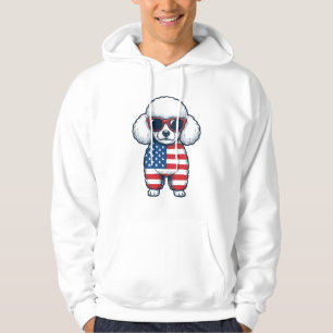 Patriotic Poodle in Sunglasses Vector Design_1 Hoodie