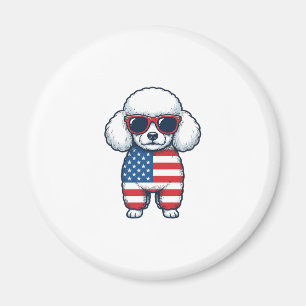 Patriotic Poodle in Sunglasses Vector Design_1 Magnet
