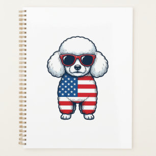 Patriotic Poodle in Sunglasses Vector Design_1 Planner