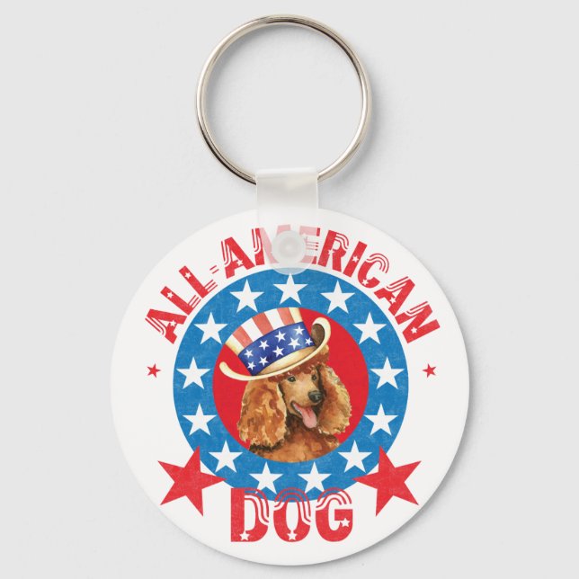 Patriotic Poodle Key Ring (Front)