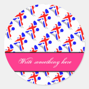 Patriotic Poodles Classic Round Sticker