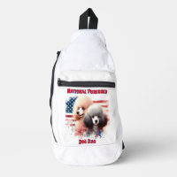Patriotic Poodles Prance by Old Glory