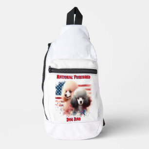 Patriotic Poodles Prance by Old Glory Sling Bag
