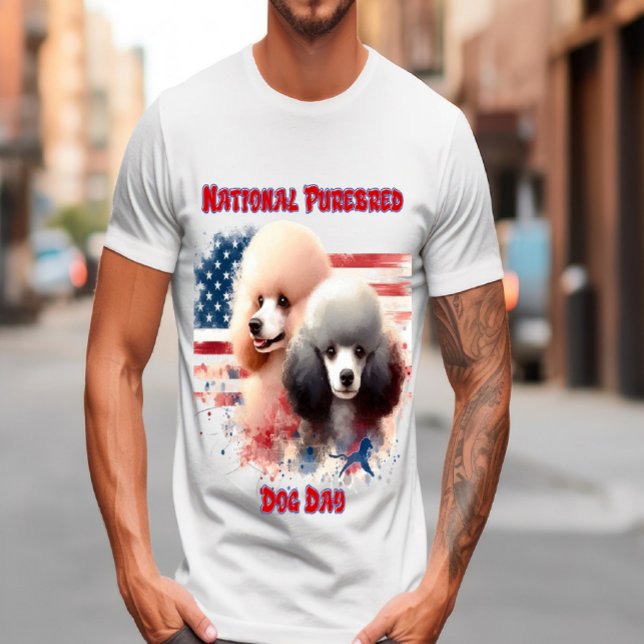 Patriotic Poodles Prance by Old Glory T-Shirt (Creator Uploaded)