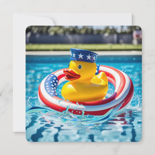 Patriotic Pool Party  Invitation (Front)