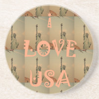 Patriotic Pop Art: "I Love USA" Graphic Art Design