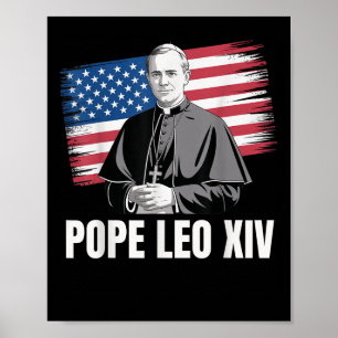 Patriotic Pope Leo Xiv Catholic American Church Ar Poster