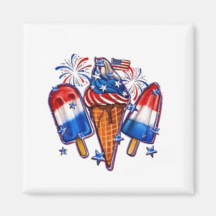 Patriotic Popsicles Ice Cream 4th of July Magnet