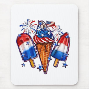 Patriotic Popsicles Ice Cream 4th of July Mouse Pad