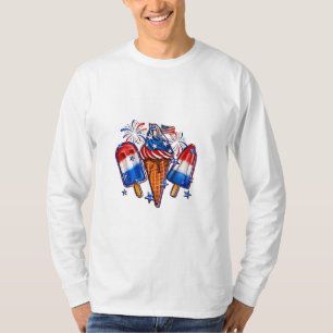 Patriotic Popsicles Ice Cream 4th of July T-Shirt