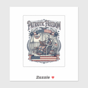 Patriotic Porch Bookworm Vector Graphic Tee