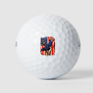 Patriotic Portuguese Water Dog American Flag Dog Golf Balls
