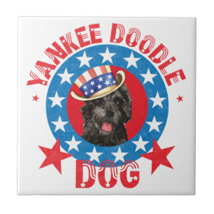 Patriotic Portuguese Water Dog Tile