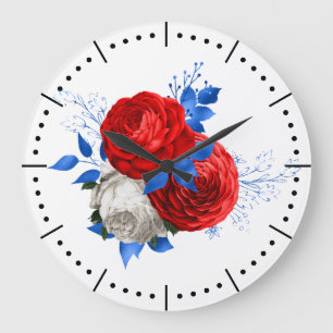 Patriotic Posey 1 Acrylic Wall Clock