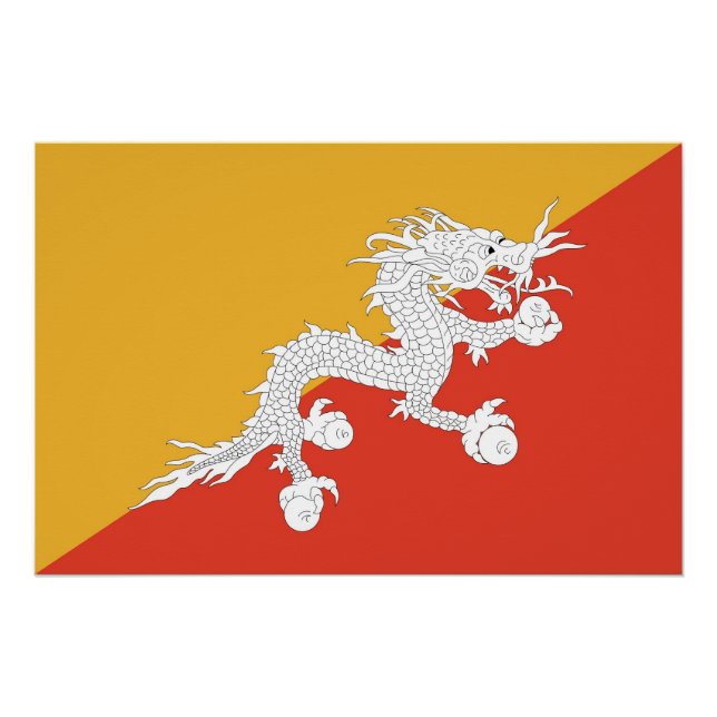 Patriotic poster with Flag of Bhutan (Front)