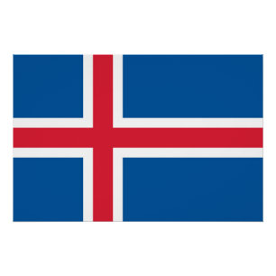 Patriotic poster with Flag of Iceland