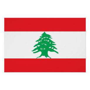 Patriotic poster with Flag of Lebanon