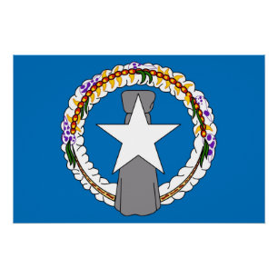 Patriotic poster with Flag of Northern Mariana