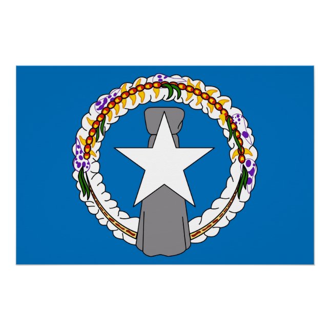 Patriotic poster with Flag of Northern Mariana (Front)