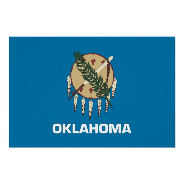 Patriotic poster with Flag of Oklahoma (Front)