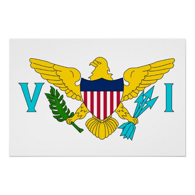 Patriotic poster with Flag of U.S. Virgin Islands (Front)