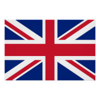 Patriotic poster with Flag of United Kingdom