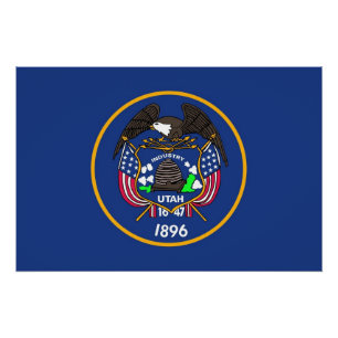 Patriotic poster with Flag of Utah