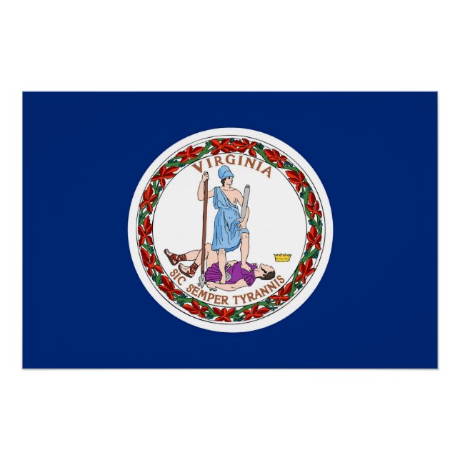 Patriotic poster with Flag of Virginia (Front)