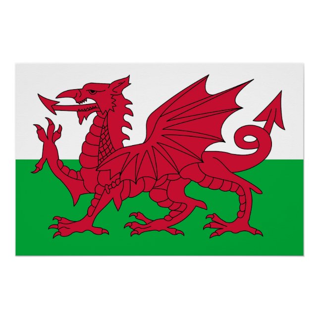 Patriotic poster with Flag of Wales (Front)