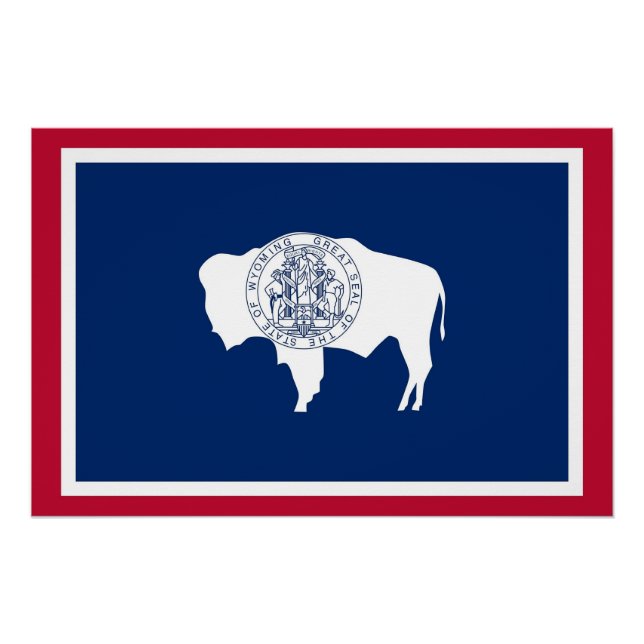 Patriotic poster with Flag of Wyoming (Front)